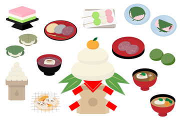 色んな餅・団子のイラスト