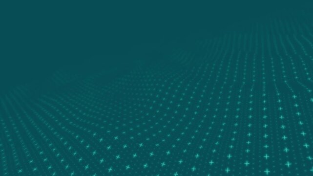 Atmospheric teal tech background with a fading grid of plus signs representing deep learning and cloud storage capacity