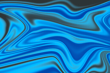Obraz premium Modern abstract background displaying glossy fluid patterns in rich blues, aquamarine, and hints of dark gray, creating a captivating visual texture.
