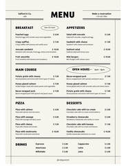 Fototapeta premium Beige Modern Food Cafe Menu