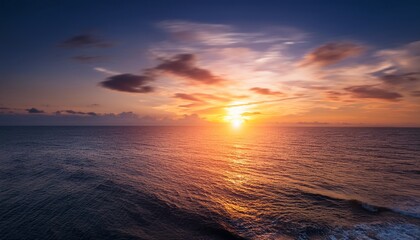 Fototapeta premium Blurred Sunset Sky And Ocean Nature Background