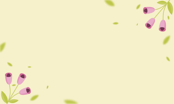Hand drawn minimal flowers background vector with pastel color