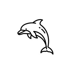 Cute Hand-Drawn Dolphin Illustration for Marine and Ocean Themes