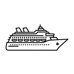 Fototapeta premium Illustration of a Modern Cruise Ship with Multiple Decks and streamlined Design