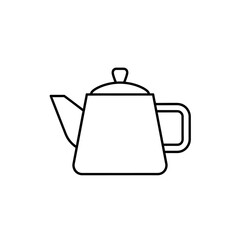 Fototapeta premium Minimalist Black and White Line Drawing of a Modern Teapot, Coffee Pot Illustration