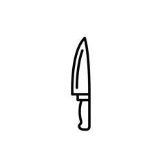 Minimalist Illustration of a Kitchen Knife for Culinary and Cooking Themes