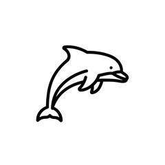 Naklejka premium Minimalist Dolphin Illustration for Marine Life and Ocean Conservation Projects