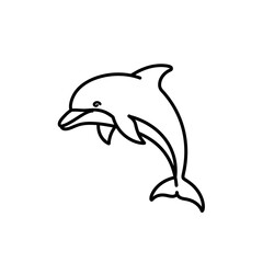 Fototapeta premium Minimalist Illustration of a Playful Dolphin in Motion for Marine Life Art