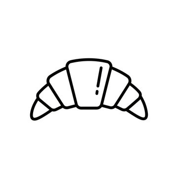 Minimalist Line Art Illustration of a Croissant for Bakery Concept or Food Design