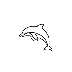 Fototapeta premium Minimalist Line Art Illustration of a Playful Dolphin in Motion