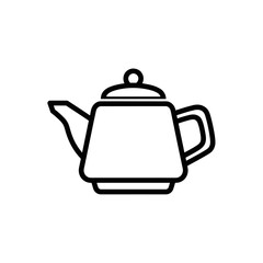 Obraz premium Minimalist Line Drawing of a Classic Teapot for Kitchen and Food Decor