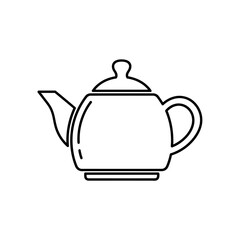 Obraz premium Minimalist Line Drawing of a Classic Teapot for Kitchen Decor and Coffee Time Art