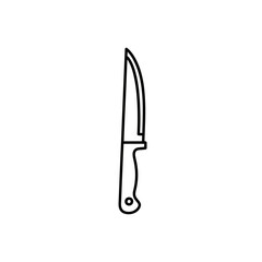 Minimalist Line Drawing of a Kitchen Knife for Culinary and Cooking Themes