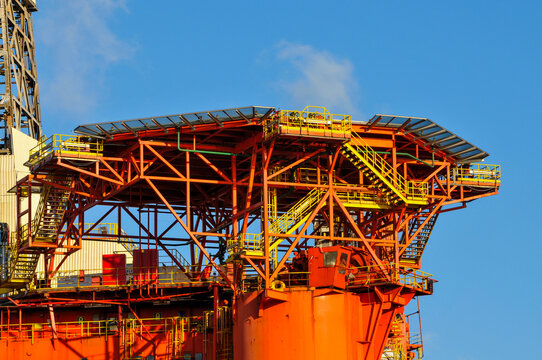 Helicopter landing pad of a North Sea oil platform