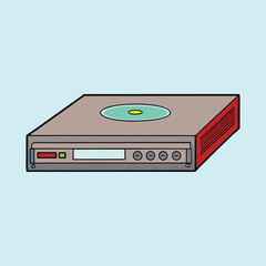 Fototapeta premium Flat vector illustration of a CD player, a relic of older technology