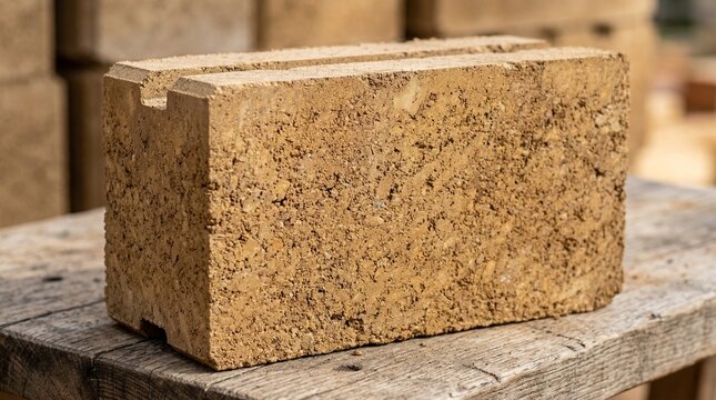 Texture and Detail of a Compressed Earth Block (CEB) - Sustainable Building