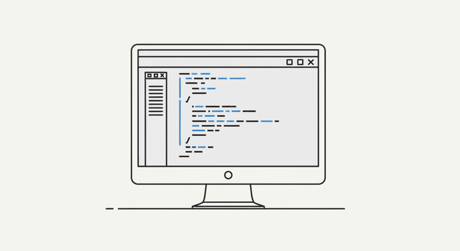 Computer Screen Displaying Code, Programming and Software Development Concept
