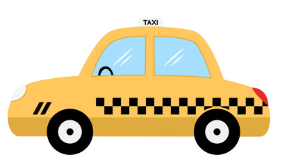cartoon taxi cab vector illustration © zunisa