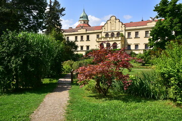 Chateau Castolovice and park. Neo- Renaissanse chateau with English park