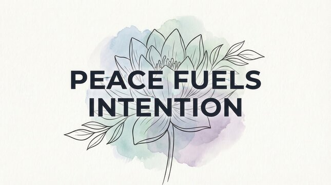 Lotus Flower With Inspirational Quote Peace Fuels Intention