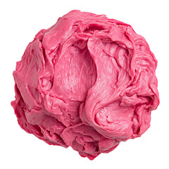 Obraz premium Close-up view of pink frosting texture on a white background