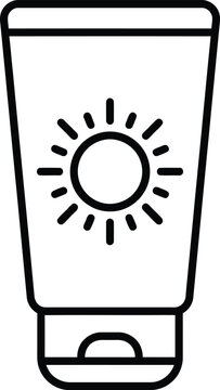 Sunscreen Tube with Sun Symbol