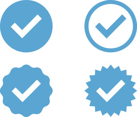 Blue Checkmark Icons Set for Approval and Validation  © THANKYOU