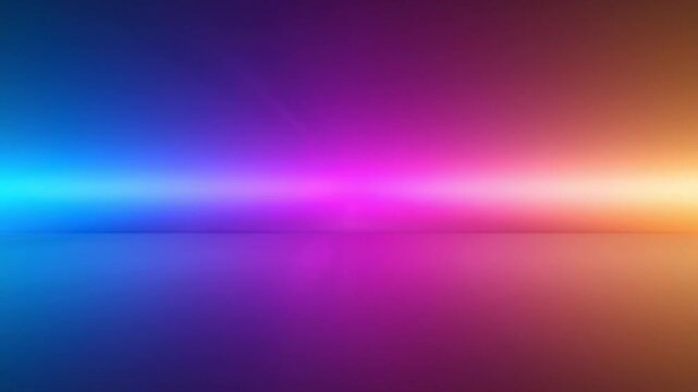 Vibrant gradient background with a horizontal beam of multicolored light transitioning from blue to