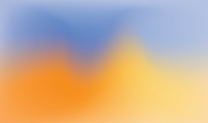 Obraz premium Dreamy Blue to Orange Yellow Gradient Abstract Background – Soft Blurred Sunset Vibes Vector 