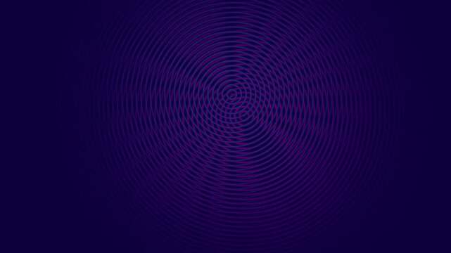 Complex moire pattern of intersecting purple and blue concentric circles forming a vibrating optical illusion for digital background and tech texture applications