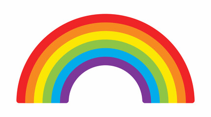 Obraz premium Vibrant Rainbow Arc Illustration. Bright Spectrum Colors. Graphic Design Element Isolated on White Background.