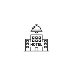 Naklejka premium Modern Hotel Building Icon with Simple Line Art Design for Tourism and Accommodations