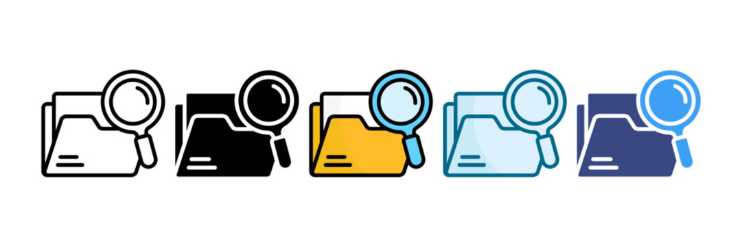 Research Folder Icon Set Multiple Style Collection