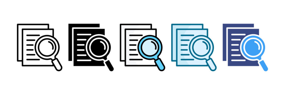 Research Paper Icon Set Multiple Style Collection