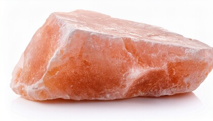 Himalayan Salt Stone Block Crystal Of Natural Pink Salt Isolated On White Background