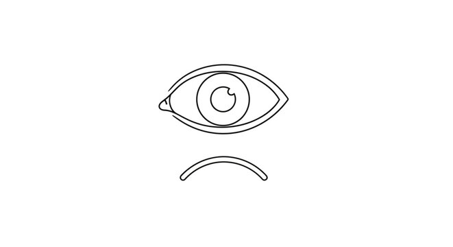 A minimalist line drawing of a crying eye.