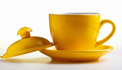 Bright Yellow Coffee Cup With Lid