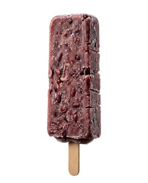 Ais Krim Potong Ice Cream Stick With Red Bean Texture And Crystalline Frost Detail