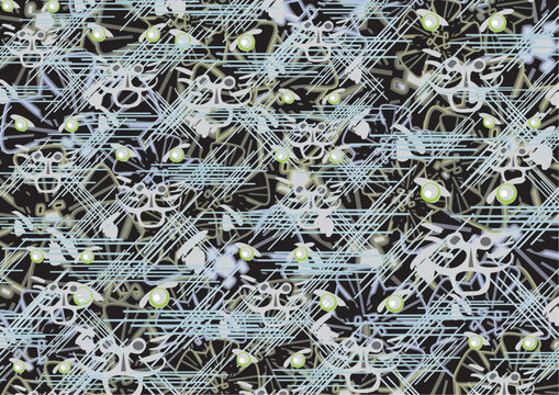 Camouflage textured backdrop with cat heads and floral elements. Crossing backdrop for fashion trends, business concepts, covers, scrapbooking, interior solutions, tiles, prints, dynamic posters, etc.