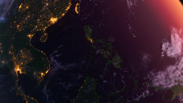 Philippines, Southeast Asia and Planet Earth From Space at Sunrise. Globe