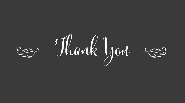 Thank You Calligraphy Title with Angel Wings Alpha Channel