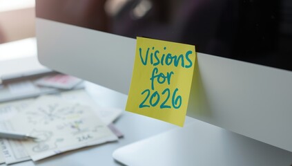 2026 plans noted on a sticky pad