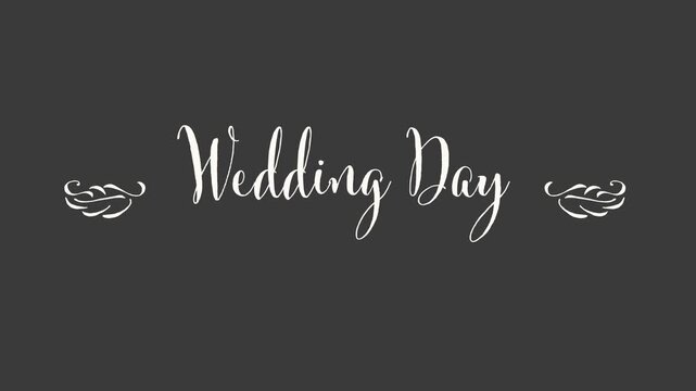 Wedding Day Calligraphy Title with Angel Wings Alpha Channel

