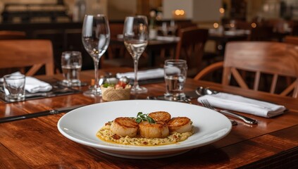 Fototapeta premium Delicious cheesy scallops cooked on the grill