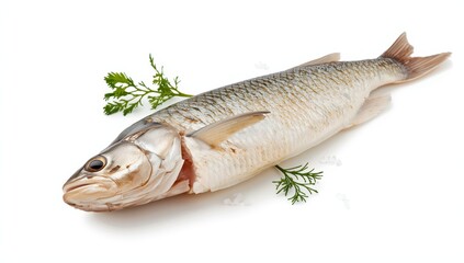 Fototapeta premium Isolated hake fillet on white background