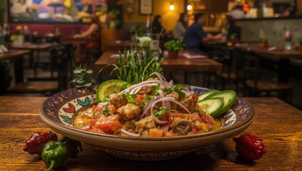 Obraz premium Peruvian fish dish called ceviche