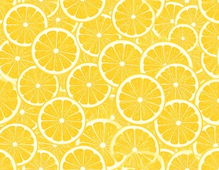 Obraz premium Vibrant Lemon Slice Pattern - A Refreshing Citrus Extravaganza.