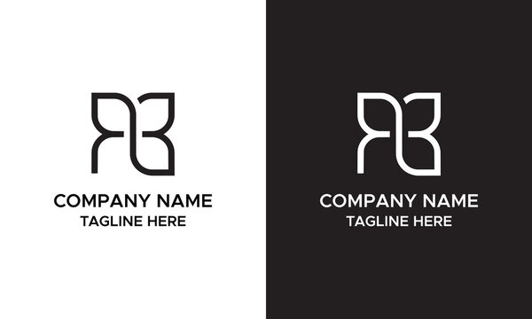  BR or RB initial letter logo design vector concept, RB Block Monogram Logo &ndash; Bold Geometric Lettermark in Rectangular Style for Modern Branding and Identity,