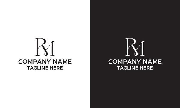 MR, RM, M, R abstract letters logo monogram