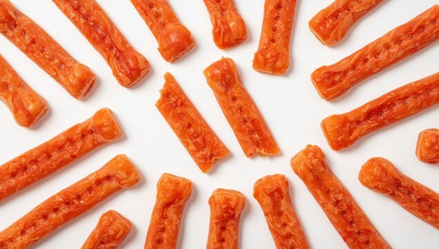 Tender canine treats, chicken taste on a light backdrop